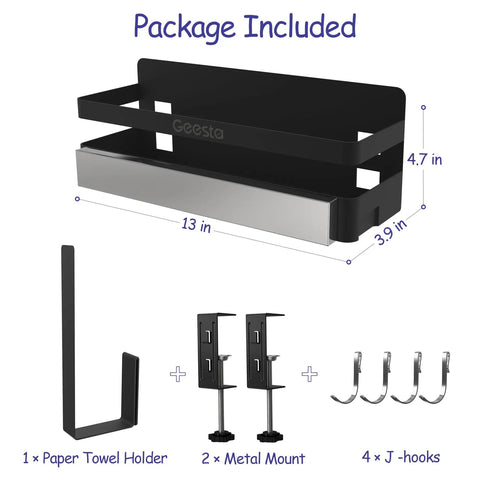 Package contents showing parts of the Upgraded Griddle Caddy for Blackstone 28 and 36 Inch Griddles and Weber Grills.