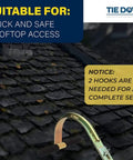Ladder Roof Hook With Wheel For Safe Rooftop Access shown with zinc plated steel and rubber grip T bar on tiled roof