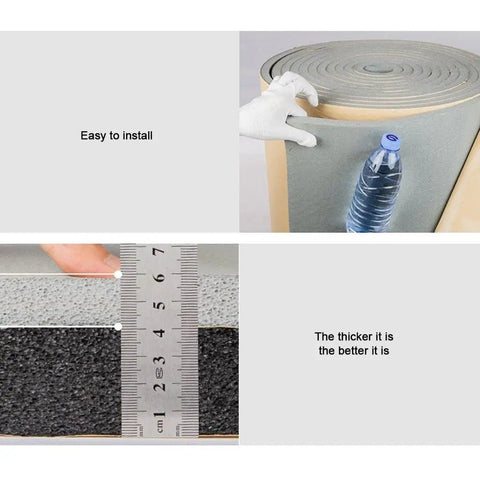 Top Tier Fire Resistant Acoustic Foam Wall Panels For Home Soundproofing Self Adhesive Egg Crate Insulation, showing installation and thickness.