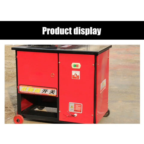 Heavy Duty Industrial Grade Portable Rebar Bender Tool Rugged Steel Rod Bending Machine with red exterior for construction tasks.