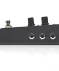 Side view of Trio Plus Band Creator Looper Pedal With FS3X Footswitch, showing three input/output jacks and control knobs