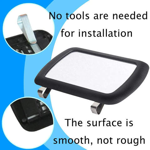 Clip On Car Sun Visor Mirror Universal Fit HD Vanity Mirror With Glass Lens And Stainless Steel Clips