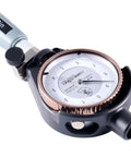 Accusize dial bore gauge set with 1.4-6 in range and copper bezel, close-up view