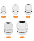 All-In-One Cable Gland Kit For Diyers With Fifty-Two Adjustable Connectors In Quarter, Three-Eighths, Half, Three-Quarters, And One-Inch Sizes