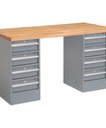 Built Like A Tank 60 By 24 Inch All Welded Steel Workbench Featuring Rock Solid Maple Top And Eight Secure Cylinder Locking Drawers