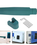 Durable Commercial Oven Handle For Baking Dryer with green heat resistant grip for industrial kitchen use, includes mounting hardware.