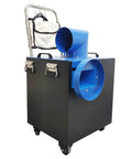 Heavy Duty Industrial Air Duct Dust Collector With Dual Voltage 110V 220V And Transformer 4000m3h 2200W Pro Grade Duct Cleaning System 16.4ft Hose For Warehouse Factory Workshop HVAC Maintenance, black wheeled unit with blue duct ports