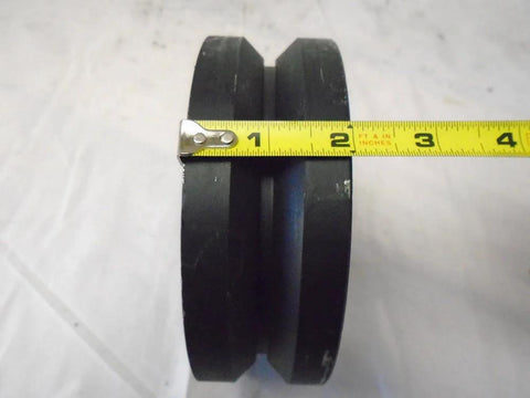 Side view of a 7/8 inch V-groove iron-steel wheel for Heavy Duty 6 Inch By 2 Inch Swivel Caster With Brake And Rigid Casters Set