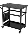 Heavy Duty Rolling Welding Cart With Spacious 36 By 24 Inch Steel Workbench On Wheels, black finish and sturdy design