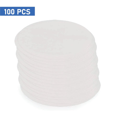 Stack of Pro Grade Qualitative Filter Paper 12.5 cm diameter medium speed 85 GSM 10 micron pore size pack of 100 for lab filtration