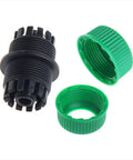 Two Pack Hose Connector Garden Joiner Mender, Quick Repair Connection For Damaged Hoses, Leakproof Splicer, Easy Install, Plastic PP Hose Repair Kit, Fits Most Garden Hoses shown in black and green plastic parts