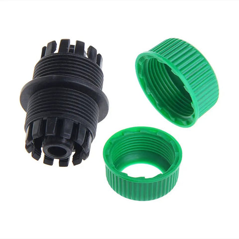 Two Pack Hose Connector Garden Joiner Mender, Quick Repair Connection For Damaged Hoses, Leakproof Splicer, Easy Install, Plastic PP Hose Repair Kit, Fits Most Garden Hoses shown in black and green plastic parts