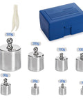 Eight Piece 1000 Gram Total Calibration Weight Set With Tweezers For Digital Scales And Lab Balance Pro Grade Carbon Steel Chrome Plated Weights