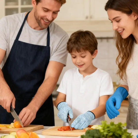 4 Pcs Cut Resistant Kids Gloves Ages 8 To 12 Level 5 Protection Food Grade Kid Safe For Cooking Kitchen Dishwashing Gardening And Woodworking