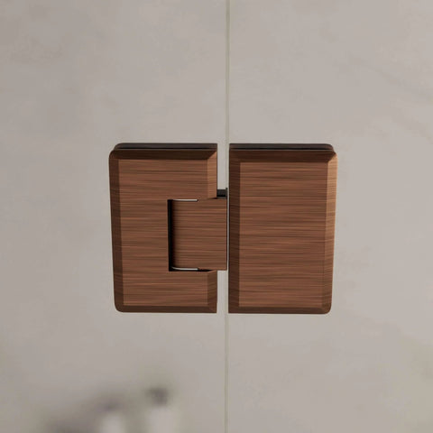 Adjustable Glass To Glass Shower Door Hinge 180 Degree Mount No Fuss Antique Copper Finish, Solid Forged Brass Construction