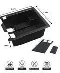 Mazda CX-5 Center Console Organizer Tray For 2017-2025 Models ABS Insert Armrest Storage Box dimensions shown with black mat