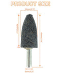 Cone Shaped Aluminum Oxide Grinding Stone Set with Quarter Inch Shank for Grinding Polishing and Deburring Ferrous Metals, 20 mm Point