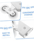 Heavy Duty Four Pack Aluminum Alloy Sliding Door Pulleys With Double Wheel Bearings And Smooth Gliding Track Rollers close-up showing easy install features.