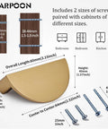 Champagne Bronze Cabinet Cup Pulls 10 Pack Modern Drawer Handles For Kitchen Bar Wardrobe Cabinets with included screws and dimensions