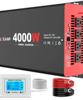 Heavy Duty 4000W Power Inverter Converts 12V DC To 120V AC With 8000W Peak Surge for RV Truck Camper with remote control.