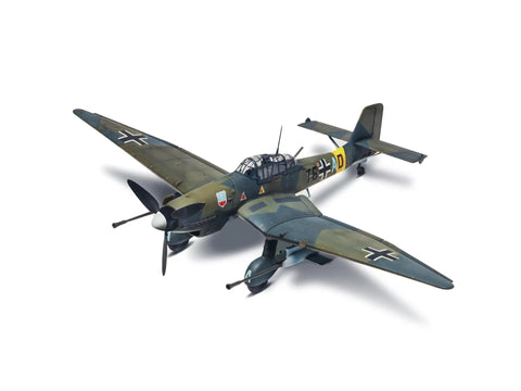 Stuka Ju 87G One Tank Buster Model Kit For WWII Aircraft Nerds And Hobbyists With 54 Pieces Pilot And Co Pilot Figures Underwing 37mm Cannons
