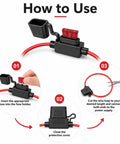How to use Five Pack Hella Tough 12Awg Waterproof Inline Fuse Holders with ATC fuses for RV, boat, and camper protection.