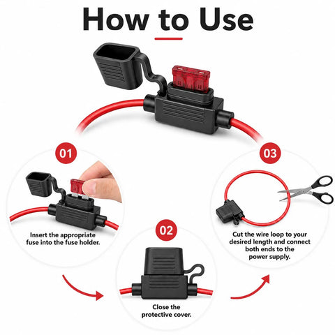 How to use Five Pack Hella Tough 12Awg Waterproof Inline Fuse Holders with ATC fuses for RV, boat, and camper protection.
