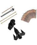 Floor Squeak Elimination Kit With 5 Installation Tools And 50 Double Pitch Notched Screws for Pro Grade Tightening.