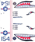 Flying Tigers Shark Plane Mixer Cover Kit Decals For All Stand Mixers Except Mini In Red White Navy Blue And Black Includes 30 Piece Set With Left Right Mirrored Parts And Details Like Exhaust Holes And Squadron Stripes Plug And Play.
