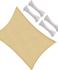 10x13 Ft Beige Sun Shade Sail Rectangle UV Block Canopy for Patio Garden Yard Deck and Poolside with cords