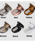 Six color variations of Gold Invisible Magnetic Door Stopper with Wall or Floor Mount Catch for indoor doors.