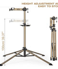 Heavy Duty Bike Repair Stand For Home Shop And Pro Mechanics Adjustable Bicycle Workstand shown with height adjustment feature