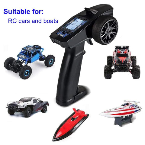 Turbo Racing P32 91803GC 2.4G 4CH RC Remote And Receiver Controller with LCD Display and waterproof transmitter for cars and boats.