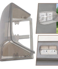 Badass Wall Mount Outlet Cover Heavy Duty Waterproof Box For Ev Charge Stations side view showing clear plastic design.