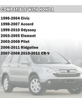 Gray Honda SUV in a cityscape, compatible models list from 1996-2011, Two Pack Durable Sun Visor Clip Replacement For Cars Heavy Duty Visor Clip Hooks OEM 88217S01A01ZA 88217S04003ZA Compatible With Honda Civic Accord Odyssey Gray Easy Install