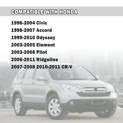 Gray Honda SUV in a cityscape, compatible models list from 1996-2011, Two Pack Durable Sun Visor Clip Replacement For Cars Heavy Duty Visor Clip Hooks OEM 88217S01A01ZA 88217S04003ZA Compatible With Honda Civic Accord Odyssey Gray Easy Install