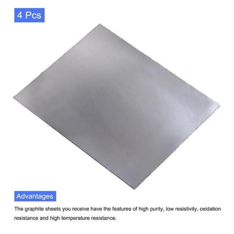 Flexible Graphite Foil Gasket Sheets 250x200x0.6mm Pack of 4 for Electronics Cooling and Heat Dissipation Ultra Thin Thermal Graphite Paper