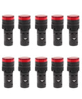 Pack of 10 Energy Saving LED Indicator Light 110V AC DC 20mA Red Panel Mount For Industrial Equipment Machinery