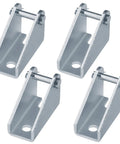 Set Of Four Linear Actuator Mounting Brackets, 1/8 Inch Thick Steel With Electro Galvanized Finish, Inside Clevis Width 3/4 Inch