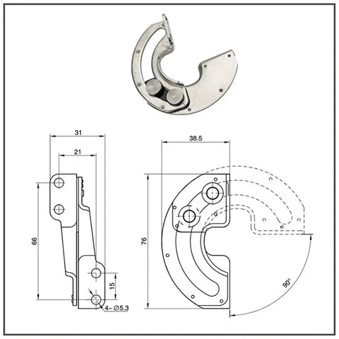 90 Degree Limit Hinge For Rotating Doors In 304 Stainless Steel Concealed Sector Slide With Precision Locking Beefy Heavy Duty Door Hardware