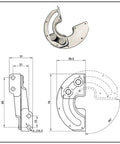 Beefy 90 Degree Limit Hinge 304 Stainless Steel Concealed Sector Slide For Rotating Doors with technical drawing