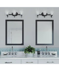Anjoux Collection 3-Light Clear Water Glass Luxe Bath Vanity Light Antique Bronze Modern Bathroom Lighting Fixture