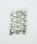 Heavy Duty Inset Blind Corner Hinges 95 Degree Opening 35 Mm Round Cup Steel Concealed Furniture Clips Pack Of Eight in plastic packaging.