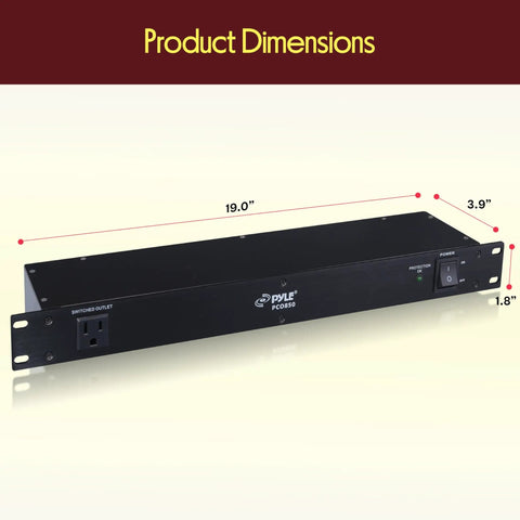 1U Rack Mount Power Conditioner Surge Protector With Seven Outlets Keeps Your Studio Rig Safe No Sweat Plug And Play Spike Guard dimensions 19.0 x 3.9 x 1.8 inches.