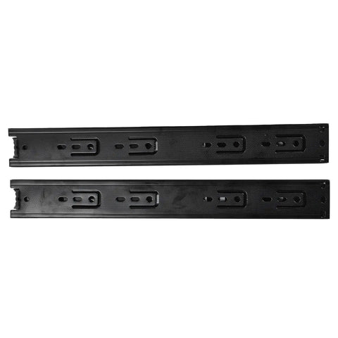 Beefy Heavy Duty Full Extension Drawer Slides Set, 10 Pairs 20 Inch, 45mm, 100lb Capacity, black coated steel, side view