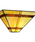 Tiffany Style 12 Inch Wide Wall Sconce Lamp with Stained Glass Mission Shade handcrafted glass lighting for living room