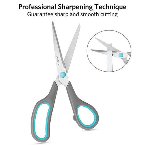 Four Piece Scissors Set With Premium Stainless Steel Blades And Ergonomic Semi Soft Rubber Grip For School, Office, And Home Use