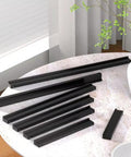 Five Pack 320mm Center To Center Tilted Black Cabinet Handle Aluminum Alloy L Rectangle Pull for kitchen and bedroom