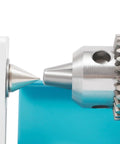 Detail of the chuck and tailstock of the 96W Mini Wood Lathe Machine With Pure Copper Motor 7 Adjustable Speeds For Hobbyist Woodturning.