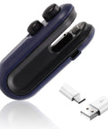 Portable blue 2 In 1 Bag Sealer And Cutter With Magnetic Rechargeable Power, includes USB cable, compact design for easy sealing.